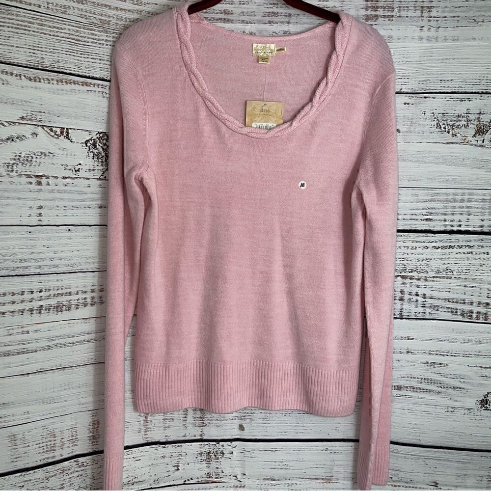 Vintage G.H. Bass & Company sweater Womens Sz M scoop neck ultra soft Hong Kong
